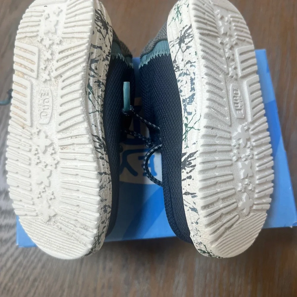 Hey Dude Wally T Summer Mesh Navy Charcoal Toddler Shoes Size 6 TD6